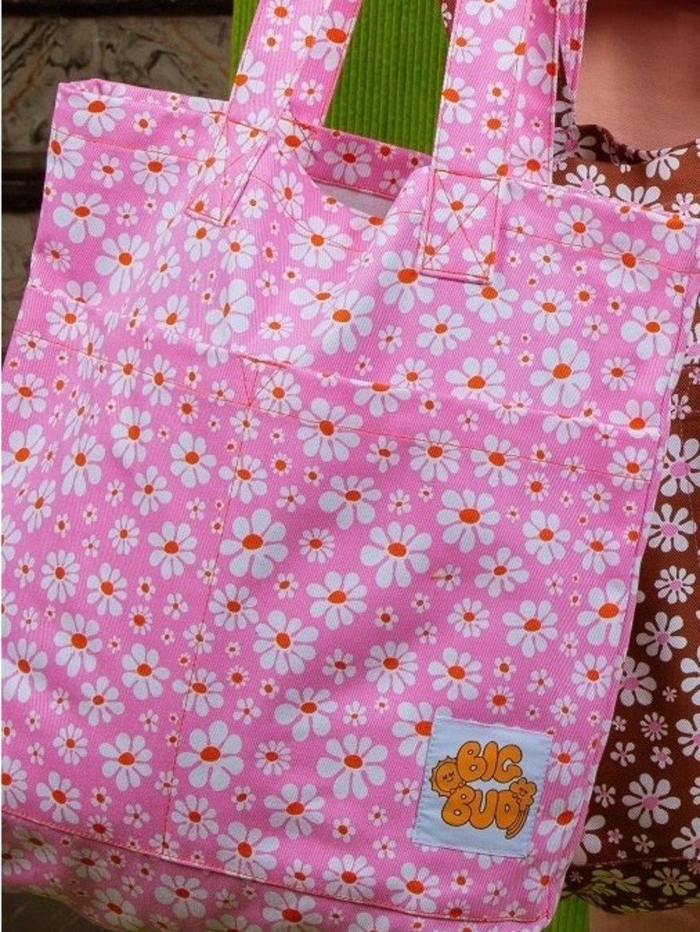 Big Bud Press Pink Lazy Daisy everyday tote bag